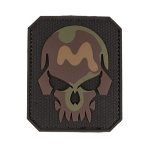 Nášivka na suchý zips - patch Skull 3D Camo veľká