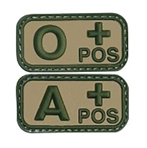 Patch PVC olive krvná skupina 0-