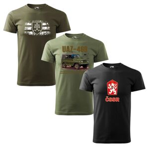 Tričko 3x akciový set - SVK znak + UAZ + ČSSR S
