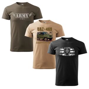 Tričko 3x akciový set - army + uaz 469 + svk znak S