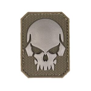 Nášivka na suchý zips - patch Skull 3D olive