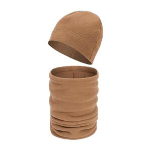 Čiapka Beanie s multifunkčným šálom coyote