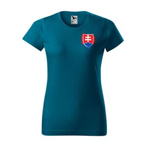 Dámske tričko Slovenský Znak Petrol Blue XXL