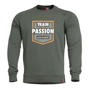 Mikina Pentagon Hawk Train Your Passion olive drab L
