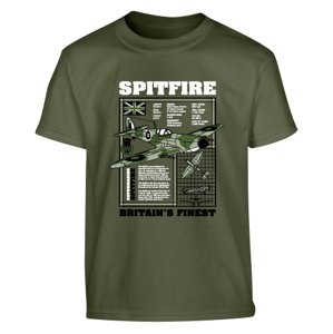 Detské tričko Spitfire Kombat UK olive 9-11 rokov