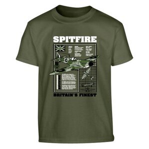 Detské tričko Spitfire Kombat UK olive 7-8 rokov