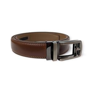Kožený opasok Elegon s automatickou prackou hnedý 89-111cm