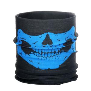 Multifunkčná šatka Skull čierno-modrá