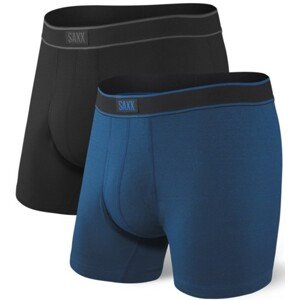 Saxx DAYTRIPPER BB FLY 2PK black/city blue heather Veľkosť: XL boxerky