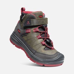 Keen REDWOOD MID WP JR steel grey / red dahlia Veľkosť: 35 detské topánky