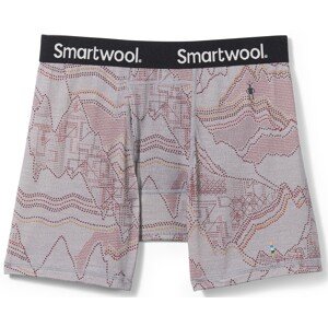 Smartwool MERINO PRINT BOXER BRIEF BOXED light gray digital summit prnt Veľkosť: XL spodná bielizeň