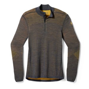 Smartwool INTRAKNIT THERMAL MERINO BL 1/4 ZIP charcoal-honey gold Veľkosť: S spodná bielizeň