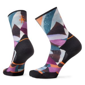 Smartwool W AE RUN MOSAIC PIECES PRINT CREW black Veľkosť: S ponožky