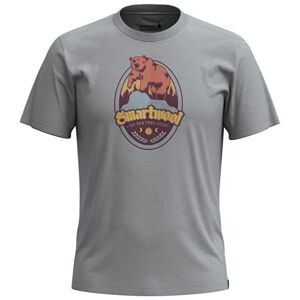 Smartwool BEAR LABEL GRAPHIC SS TEE SLIM FIT light gray heather Veľkosť: S tričko