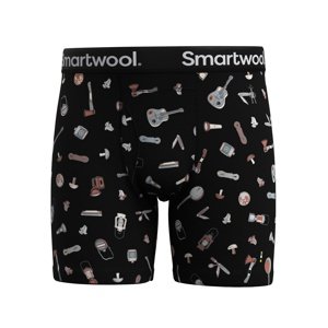Smartwool M MERINO PRINT BOXER BRIEF BOXED black gone camping Veľkosť: L pánske boxerky