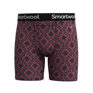 Smartwool M MERINO PRINT BOXER BRIEF BOXED scarlet red Veľkosť: XL pánske boxerky