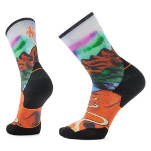 Smartwool TRAIL RUN TC SINGLETRACK PRINT CREW orange rust Veľkosť: M ponožky