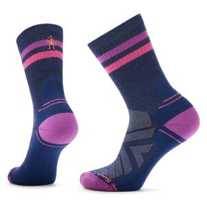 Smartwool W HIKE LIGHT CUSHION TUBE STRIPE CREW deep navy-power pink Veľkosť: M dámske ponožky