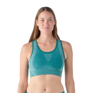 Smartwool W INTRAKNIŤ RACERBACK BRA emerald green heather Veľkosť: XL dámske podprsenka