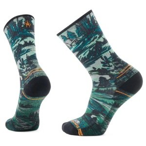 Smartwool HIKE LIGHT CUSHION CAMPGROUND PRINT CREW winter moss Veľkosť: XL unisex ponožky