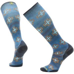 Smartwool SKI ZERO CUSHION PATHS CROSSED PRINT OTC deep navy Veľkosť: L unisex ponožky