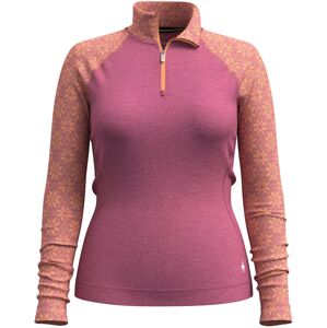 Smartwool W CLASSIC THERMAL MERINO BL 1/4 ZIP B garden pink digi snow Veľkosť: L dámske tričko