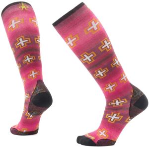Smartwool W SKI ZERO CUSHION PATHS CRSSD PRINT OTC power pink Veľkosť: M dámske ponožky