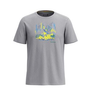 Smartwool VITAL PEAKS ACTIVE SHORT SLV GRAPHIC TEE light gray heather Veľkosť: M tričko
