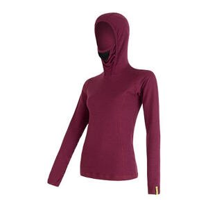 SENSOR MERINO DF dámske tričko dl.rukáv s kapucňou lilla Veľkosť: XL