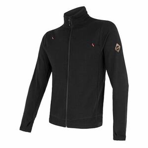 SENSOR MERINO UPPER pánska mikina celozip čierna Veľkosť: XXXL