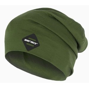 SENSOR čiapka MERINO ACTIVE LOGO safari green Veľkosť: M čiapka