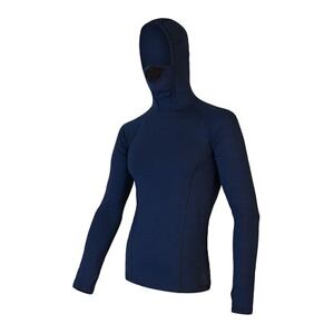 SENSOR MERINO DF pánske tričko dl.rukáv s kapucňou deep blue Veľkosť: M
