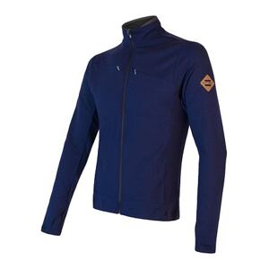 SENSOR MERINO UPPER pánska mikina celozips deep blue Veľkosť: -XXL
