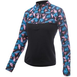SENSOR COOLMAX THERMO dámska mikina zips čierna/floral Veľkosť: S
