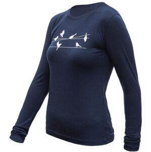 SENSOR MERINO ACTIVE SONGBIRDS dámske tričko dl.rukáv deep blue Veľkosť: M termobielizeň