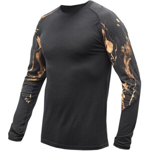 SENSOR MERINO IMPRESS pánske tričko dl.rukáv čierna/cosmos Veľkosť: M- termobielizeň