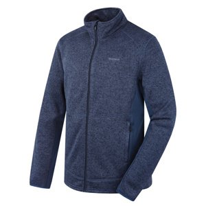 Husky Pánsky fleecový sveter na zips Alan M dark blue Veľkosť: L pánsky sveter