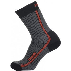 Husky Ponožky Treking antracit / červená Veľkosť: L (41-44)