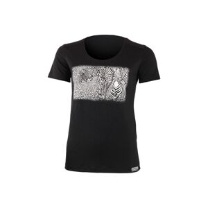 Lasting dámske merino tričko s tlačou KASA čierne Veľkosť: XL