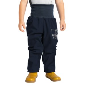 Unuo Unuo, Batoľacie softshellové nohavice s fleecom Basic, Tm. Modročierna Veľkosť: 92/98