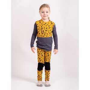 Unuo Unuo, Detské merino legíny Nature, Horčicová, Lesné stopy Veľkosť: 98/104