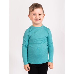 Unuo Unuo, Detské merino tričko s dlhým rukávom Nature, Aqua Veľkosť: 134/140