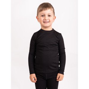 Unuo Unuo, Detské merino tričko s dlhým rukávom Nature, Čierna Veľkosť: 158/164
