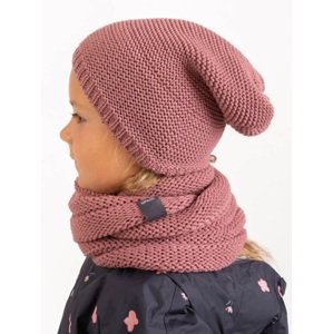 Unuo Unuo, Detská čiapka pletená Warm, Staroružová Veľkosť: M